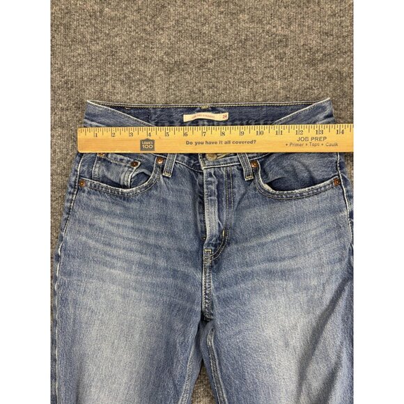 Levis Jeans Womens 24 Blue Low Pro Straight Distressed Ripped Denim Jeans - Picture 3 of 9